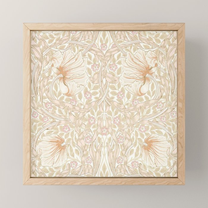 William Morris Pimpernel Pastel Peach Pink Mini Art Print Gallery Image 1
