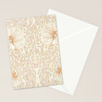 William Morris Pimpernel Pastel Peach Pink Stationery Card Gallery Image 2