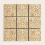 William Morris Pimpernel Pastel Peach Pink Wood Wall Art Gallery Image 1