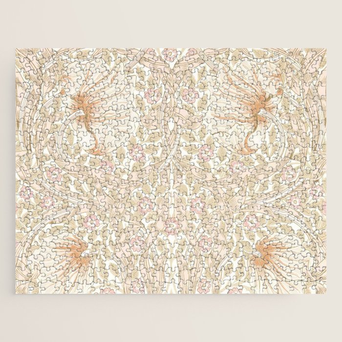 William Morris Pimpernel Pastel Peach Pink Jigsaw Puzzle Gallery Image 1