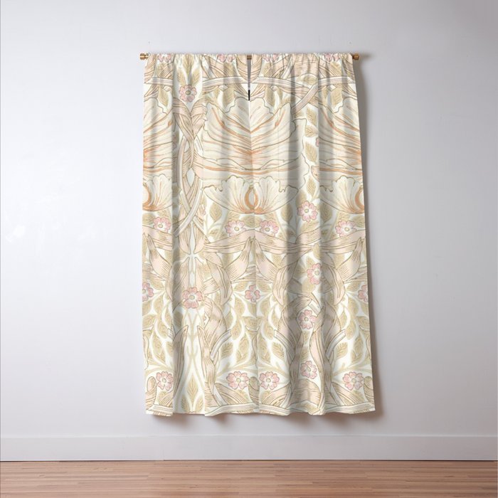 William Morris Pimpernel Pastel Peach Pink Window Curtain Gallery Image 3