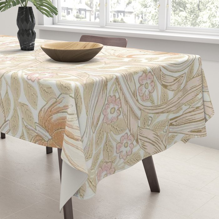 William Morris Pimpernel Pastel Peach Pink Tablecloth Gallery Image 3