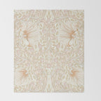 William Morris Pimpernel Pastel Peach Pink Throw Blanket Gallery Image 2