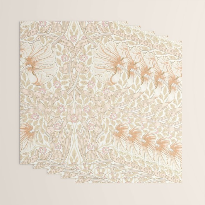 William Morris Pimpernel Pastel Peach Pink Wrapping Paper Gallery Image 3