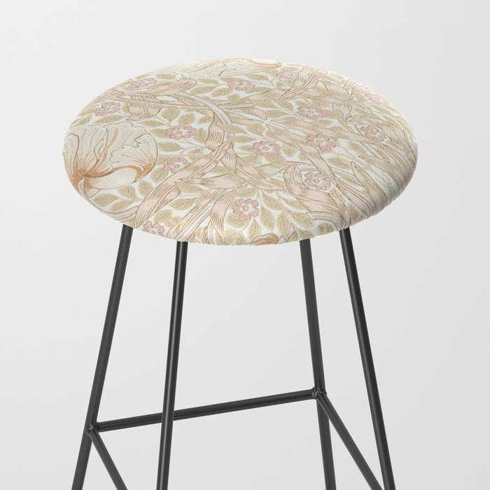 William Morris Pimpernel Pastel Peach Pink Stool Gallery Image 2