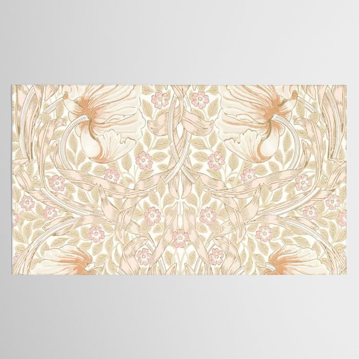 William Morris Pimpernel Pastel Peach Pink Tablecloth Gallery Image 2