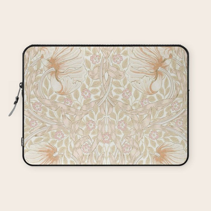 William Morris Pimpernel Pastel Peach Pink Laptop Sleeve Gallery Image 1