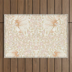 William Morris Pimpernel Pastel Peach Pink Outdoor Rug Gallery Image 1