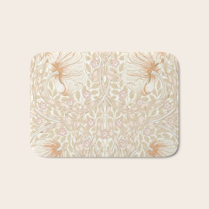William Morris Pimpernel Pastel Peach Pink Bath Mat Gallery Image 1
