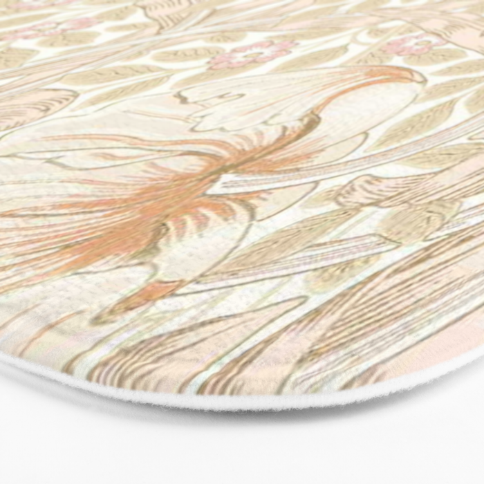 William Morris Pimpernel Pastel Peach Pink Bath Mat Gallery Image 3