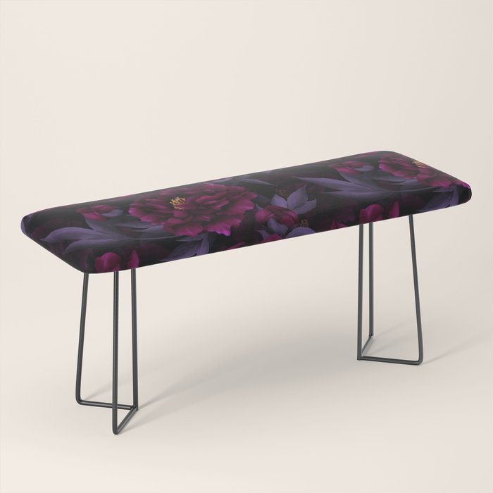 Vintage Dark Night Peonies  Bench Gallery Image 1