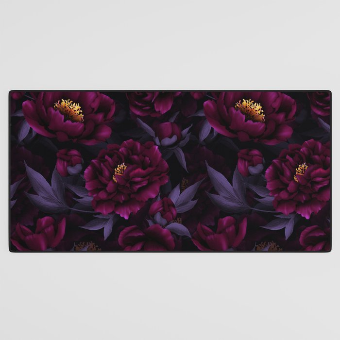 Vintage Dark Night Peonies  Desk Mat Gallery Image 3