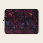 Vintage Dark Night Peonies  Laptop Sleeve Gallery Image 1