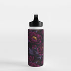 Vintage Dark Night Peonies  Water Bottle Gallery Image 3