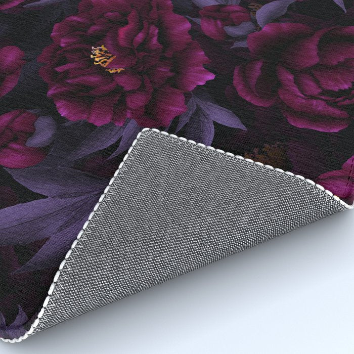 Vintage Dark Night Peonies  Rug Gallery Image 4
