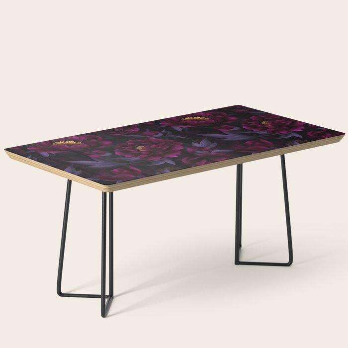 Vintage Dark Night Peonies  Coffee Table Gallery Image 1