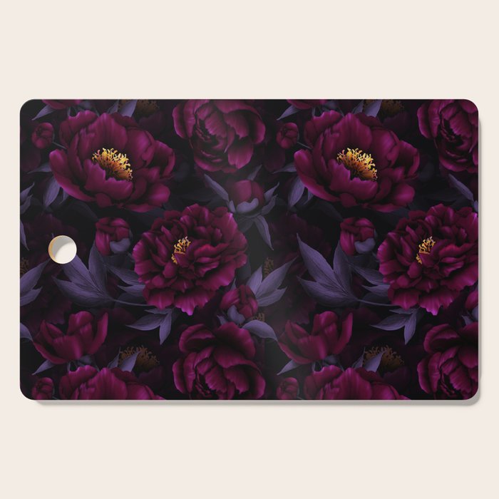 Vintage Dark Night Peonies  Cutting Board Gallery Image 1