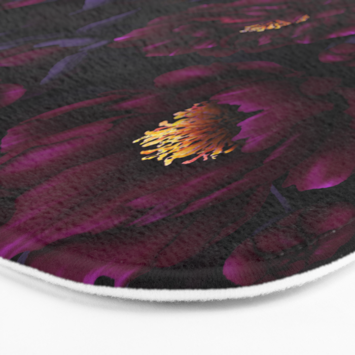 Vintage Dark Night Peonies  Bath Mat Gallery Image 3