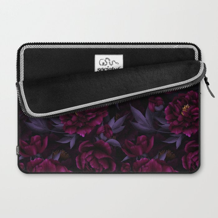 Vintage Dark Night Peonies  Laptop Sleeve Gallery Image 2