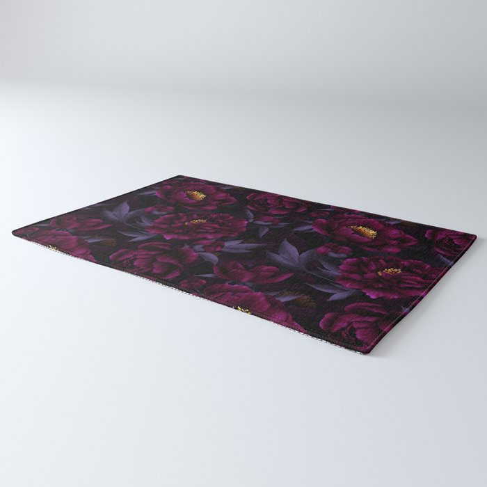 Vintage Dark Night Peonies  Rug Gallery Image 3