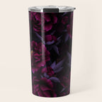 Vintage Dark Night Peonies  Travel Mug Gallery Image 1