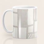Hand Drawn Lines Minimalist Geometric Monochrome Beige Decor Artwork Coffee Mug Gallery Image 3