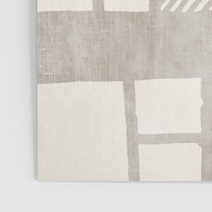 Hand Drawn Lines Minimalist Geometric Monochrome Beige Decor Artwork Poster Gallery Image 3