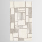 Hand Drawn Lines Minimalist Geometric Monochrome Beige Decor Artwork Tablecloth Gallery Image 2