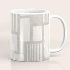 Hand Drawn Lines Minimalist Geometric Monochrome Beige Decor Artwork Coffee Mug Gallery Image 1