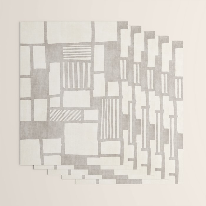Hand Drawn Lines Minimalist Geometric Monochrome Beige Decor Artwork Wrapping Paper Gallery Image 3
