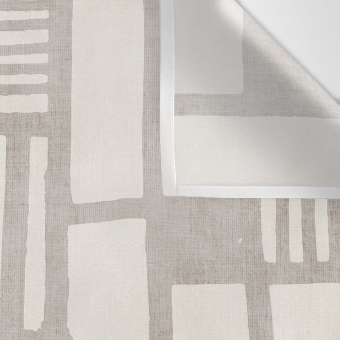 Hand Drawn Lines Minimalist Geometric Monochrome Beige Decor Artwork Wall Tapestry Gallery Image 3