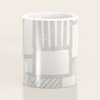 Hand Drawn Lines Minimalist Geometric Monochrome Beige Decor Artwork Coffee Mug Gallery Image 4