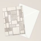 Hand Drawn Lines Minimalist Geometric Monochrome Beige Decor Artwork Stationery Card Gallery Image 2