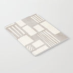 Hand Drawn Lines Minimalist Geometric Monochrome Beige Decor Artwork Notebook Gallery Image 2