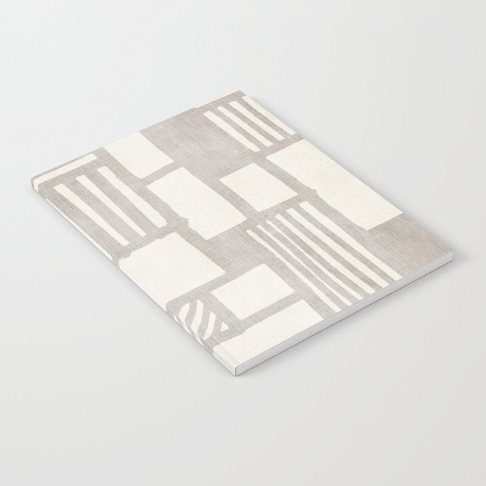 Hand Drawn Lines Minimalist Geometric Monochrome Beige Decor Artwork Notebook Gallery Image 2