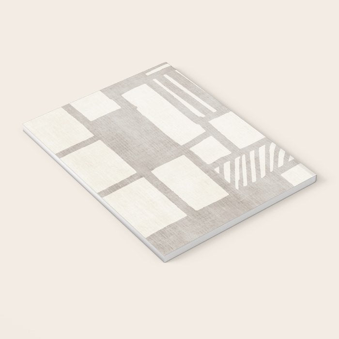 Hand Drawn Lines Minimalist Geometric Monochrome Beige Decor Artwork Notebook Gallery Image 3