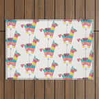 Mexican Donkey PinÌata â CMYK Palette Outdoor Rug Gallery Image 1