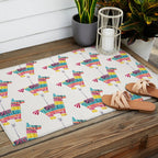 Mexican Donkey PinÌata â CMYK Palette Outdoor Rug Gallery Image 2