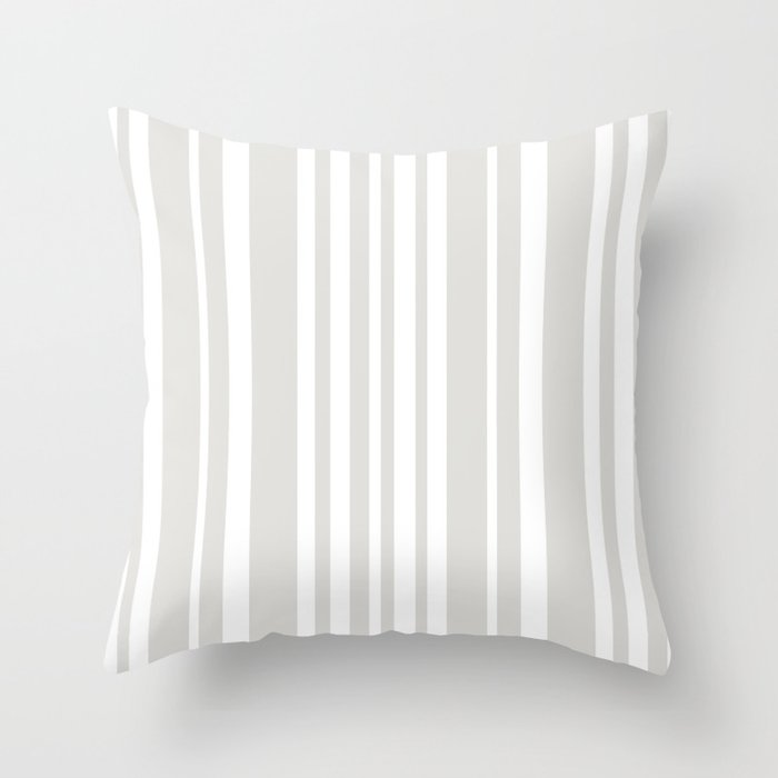 Classic Stripes XLII - Grey and White Throw Pillow Gallery Image 1