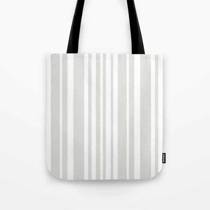Classic Stripes XLII - Grey and White Tote Bag Gallery Image 1
