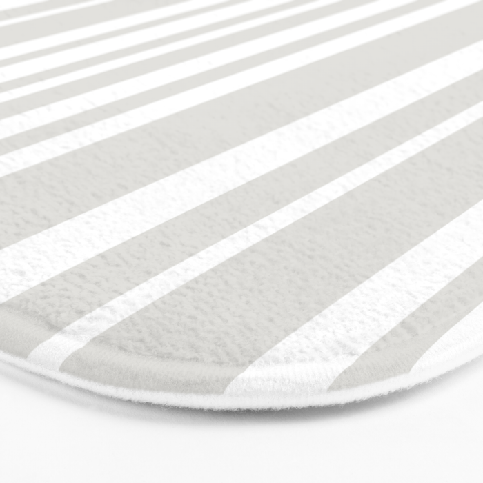 Classic Stripes XLII - Grey and White Bath Mat Gallery Image 3