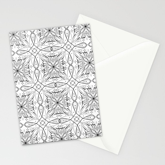 BW starry abstract mosaic B Stationery Card Gallery Image 2