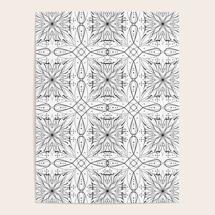 BW starry abstract mosaic B Poster Gallery Image 1