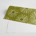 Retro Daisies: Musk Green Edition Wrapping Paper Gallery Image 2
