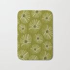 Retro Daisies: Musk Green Edition Bath Mat Gallery Image 1