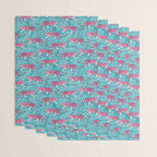 Tigers - Purple and aqua blue  Wrapping Paper Gallery Image 3