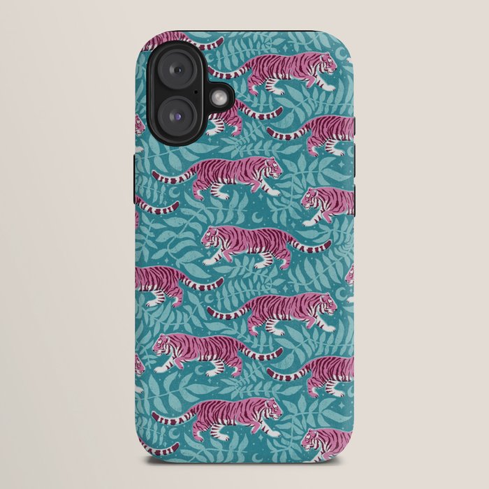 Tigers - Purple and aqua blue  iPhone Case Gallery Image 10