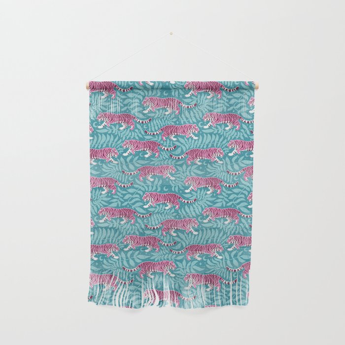 Tigers - Purple and aqua blue  Wall Hanging Gallery Image 1