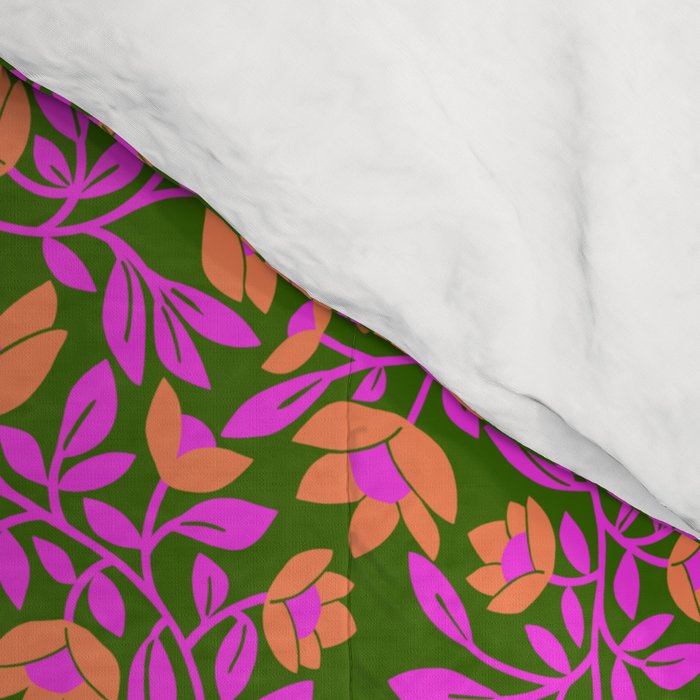 Tropical Blooms Pattern - Green Comforter Gallery Image 4