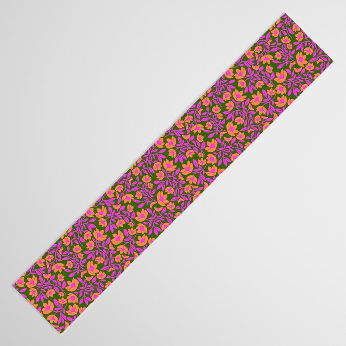 Tropical Blooms Pattern - Green Table Runner Gallery Image 3